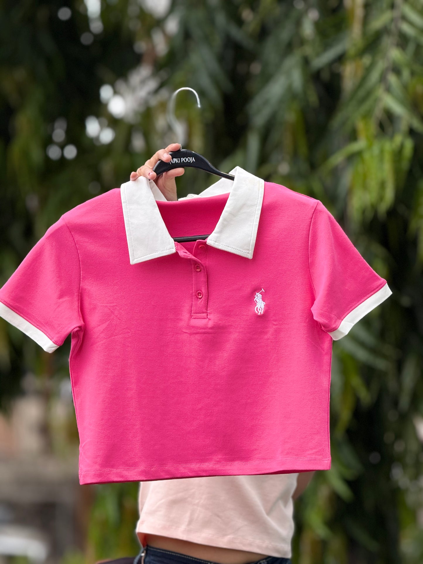 everyday wear crop polo tee