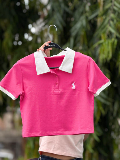 everyday wear crop polo tee