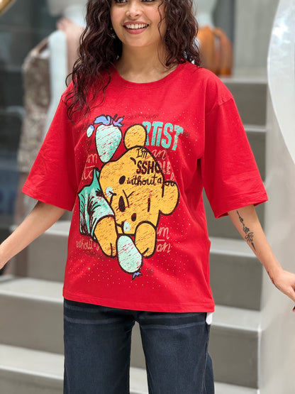 Partywear sparkle oversized T-shirt