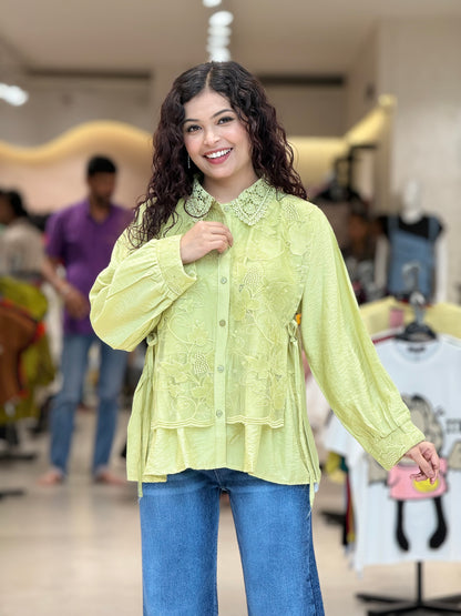 Inbuilt jacket partywear shirt