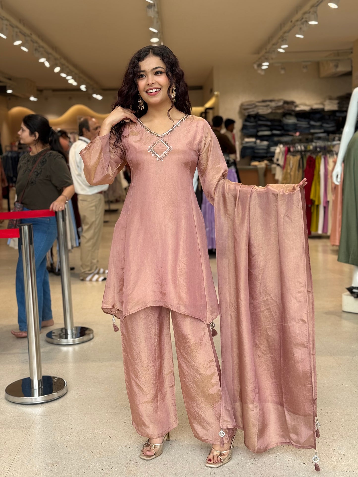 partywear 3 piece kurti set