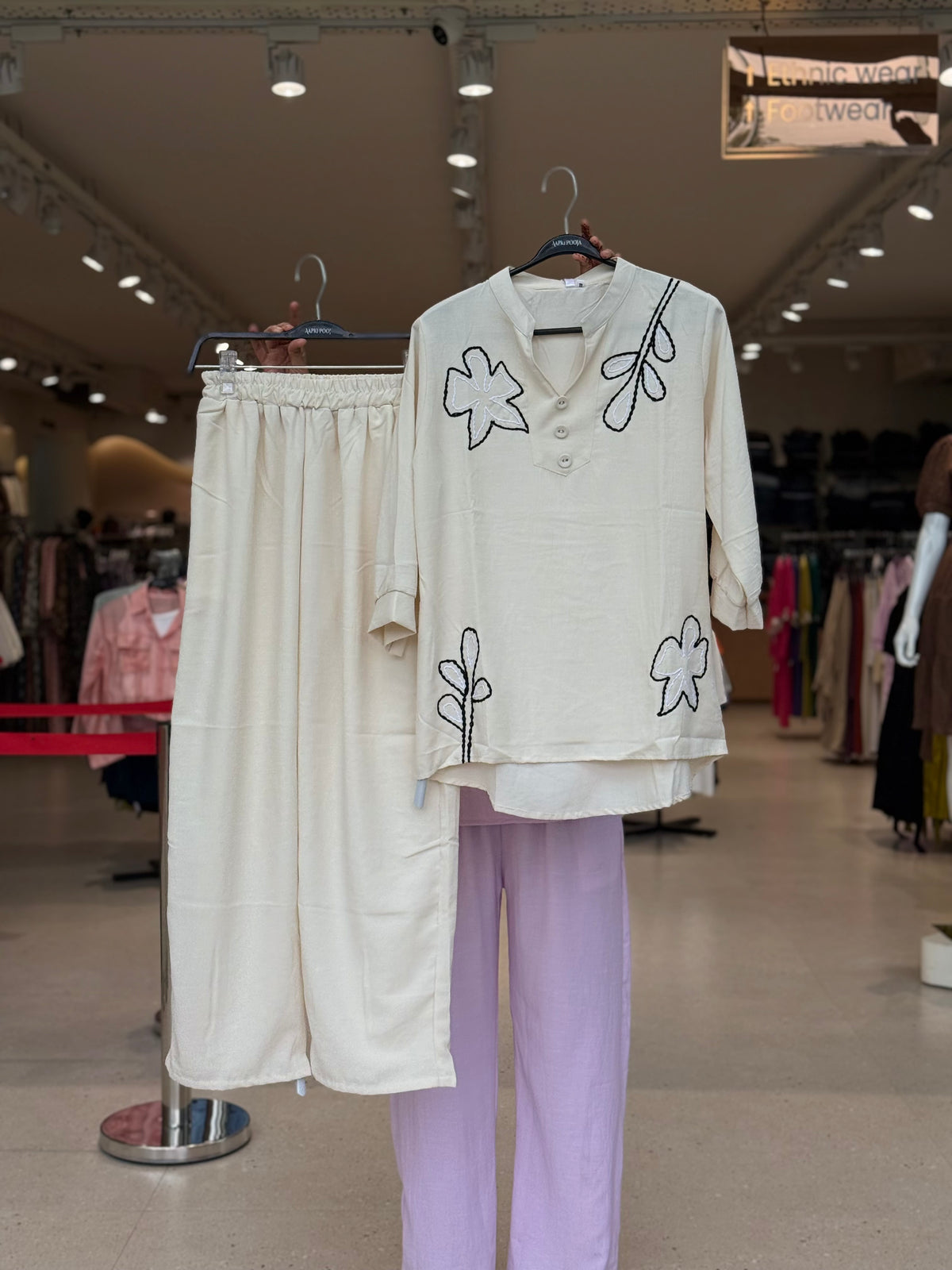 Embroidered plus size co-ord set