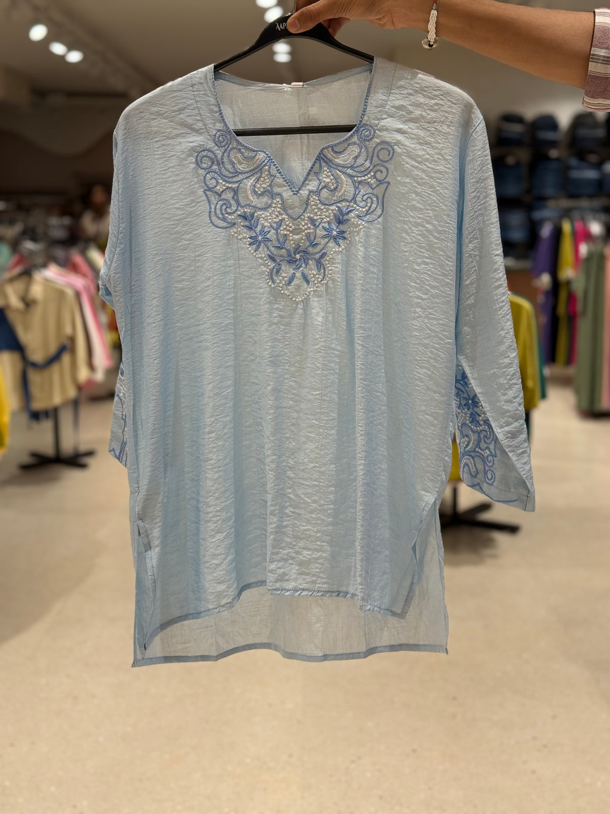 Partywear see through top .