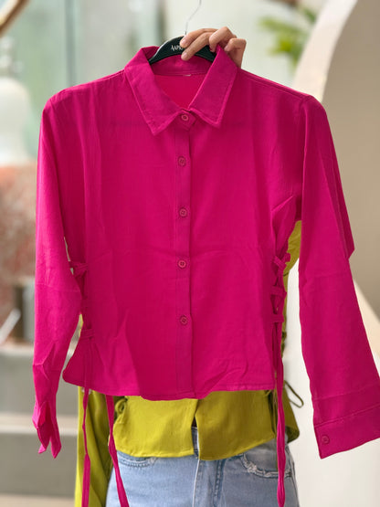 Crop shirt with side dori