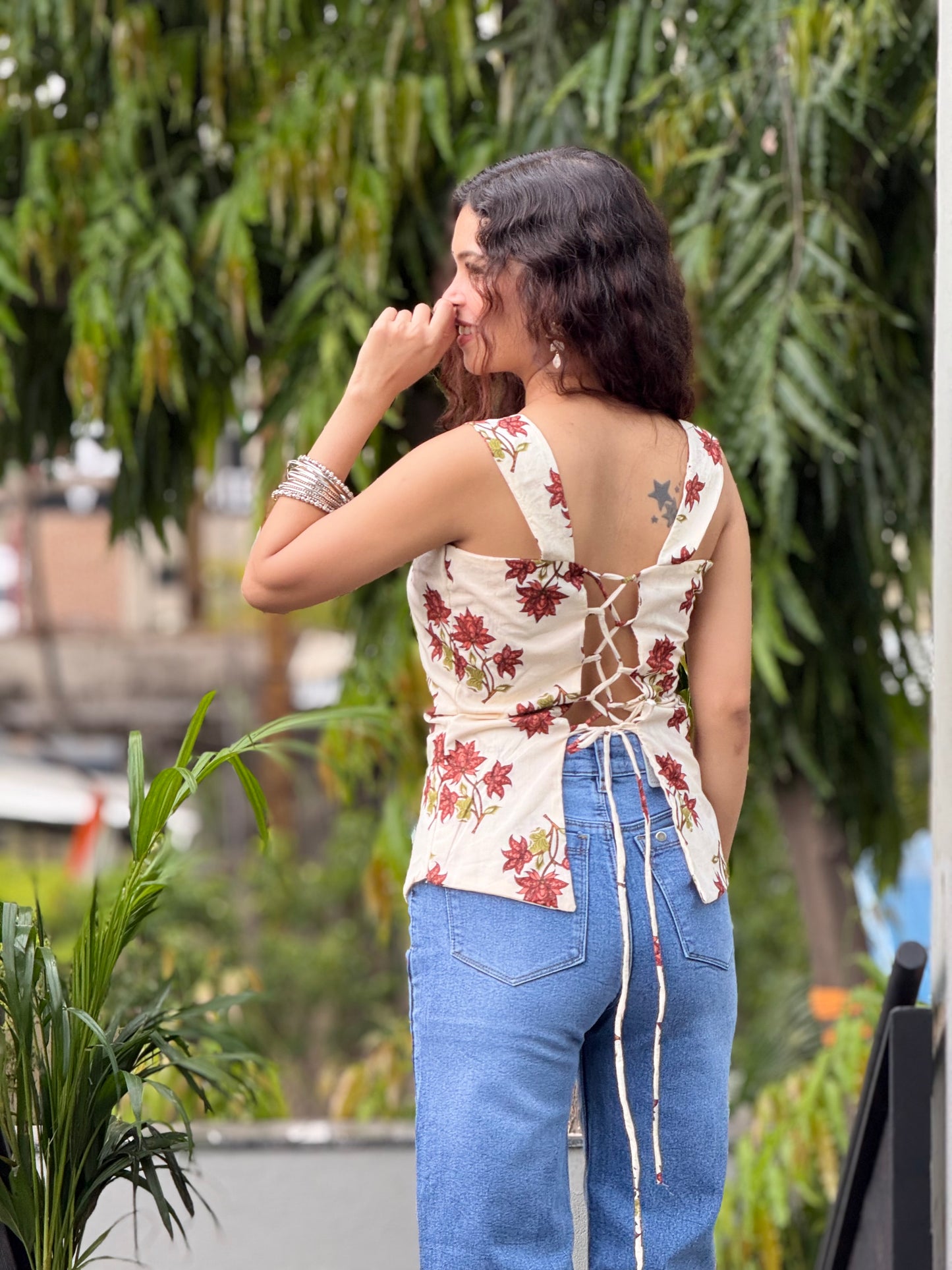 padded backless top