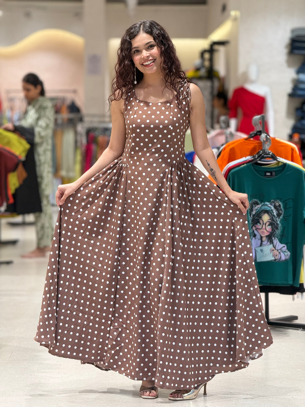 Polka dot one piece dress
