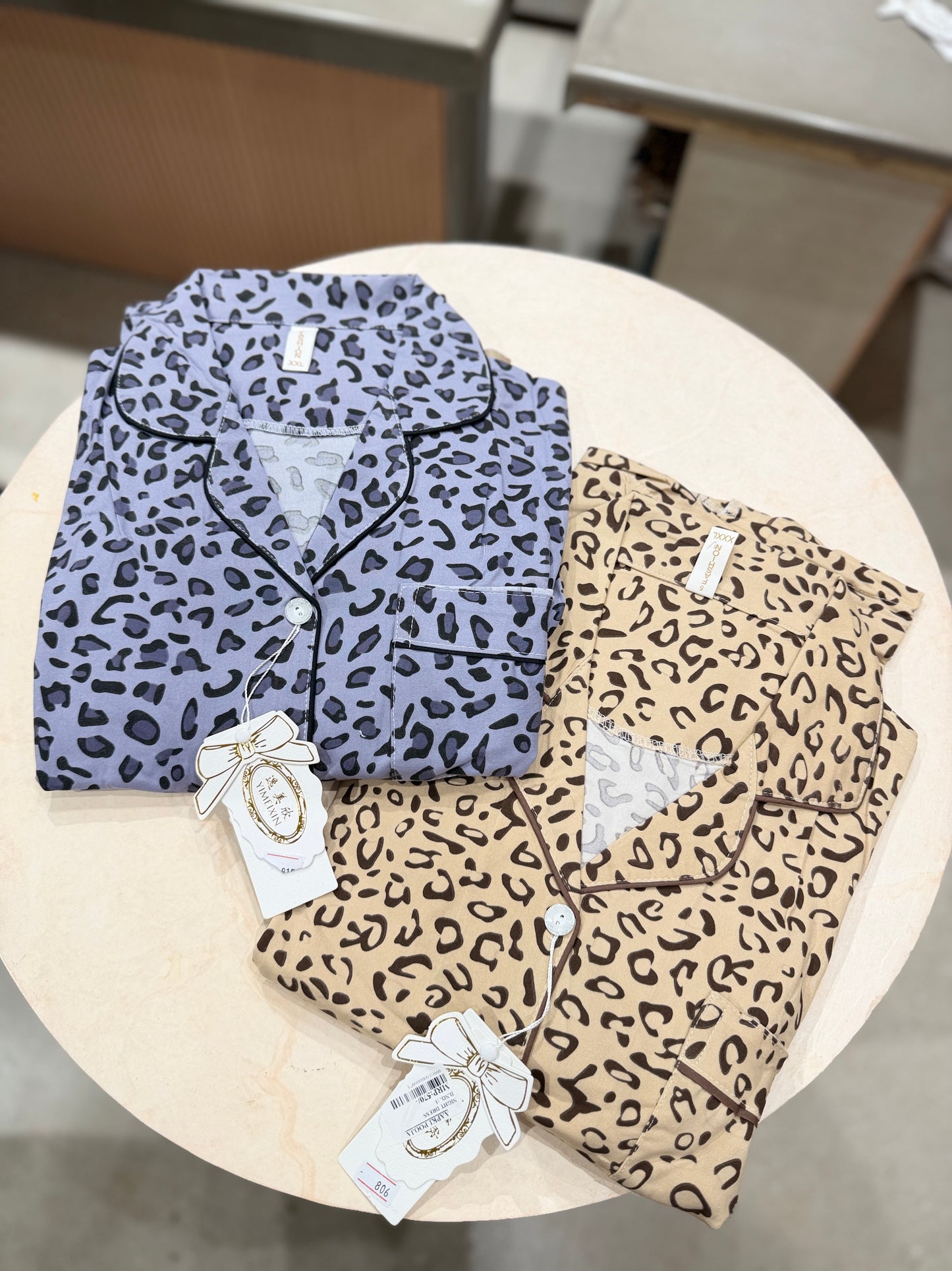 Animal print 2 piece night suit set