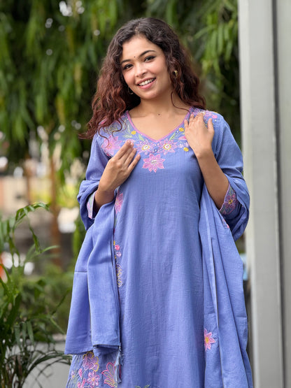 3 piece embroidered suit set