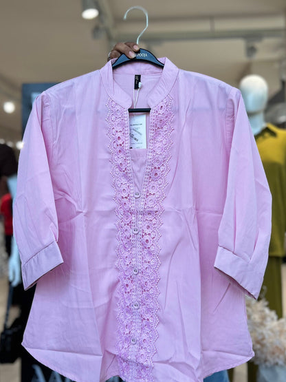Lace Detail Cotton Shirt
