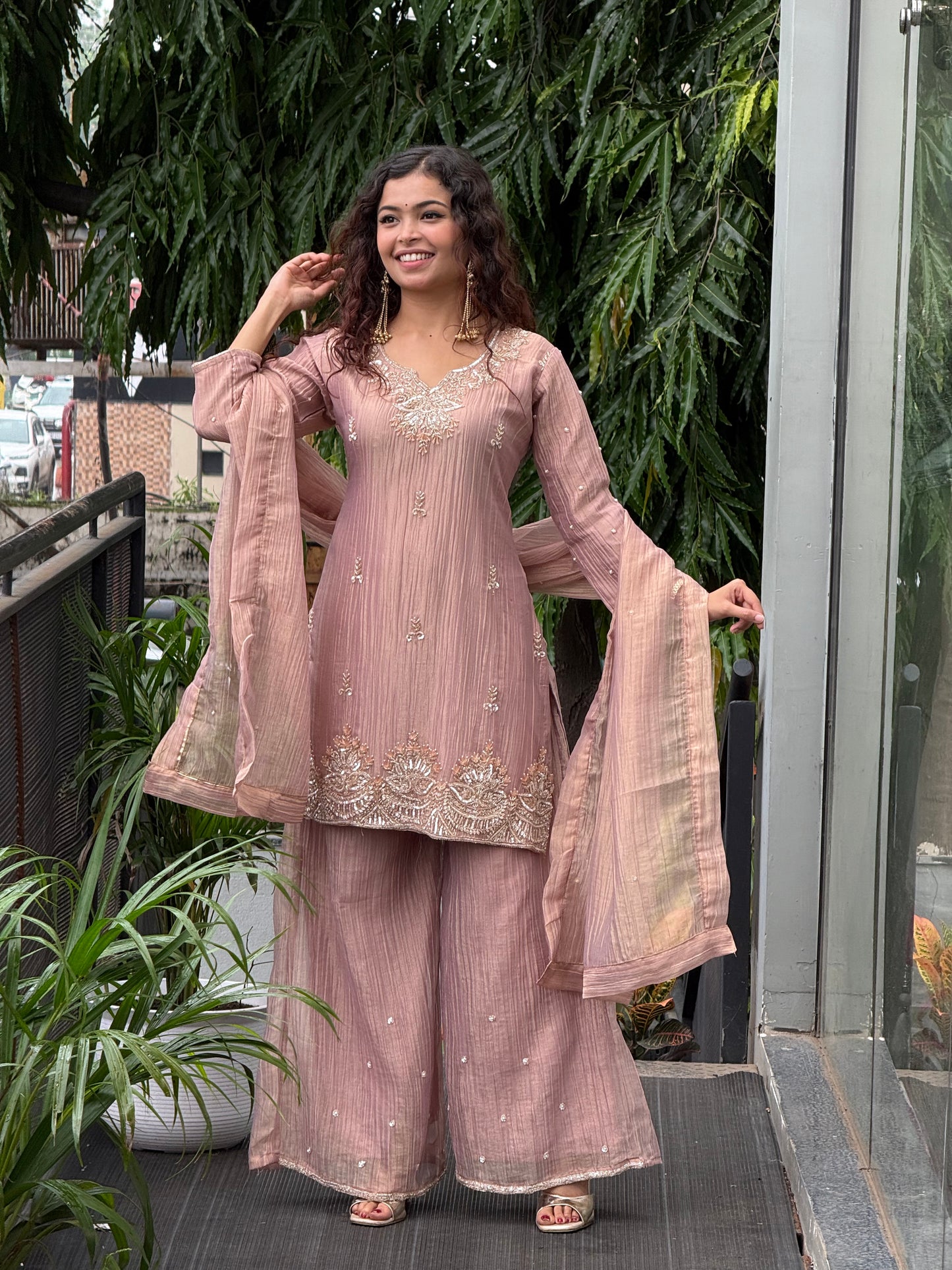 3 piece partywear plazzo set