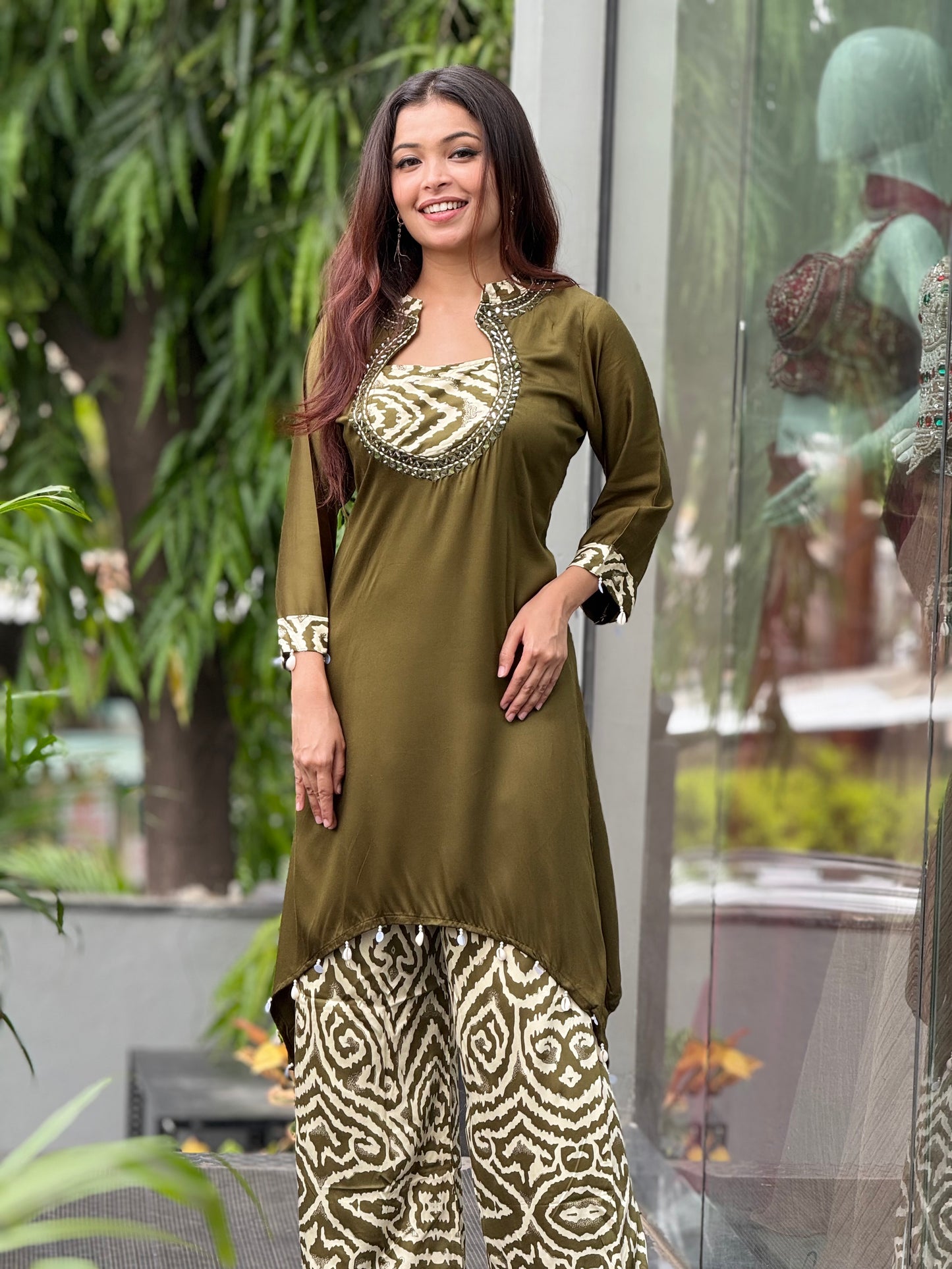 Neckwork printed co-ord set