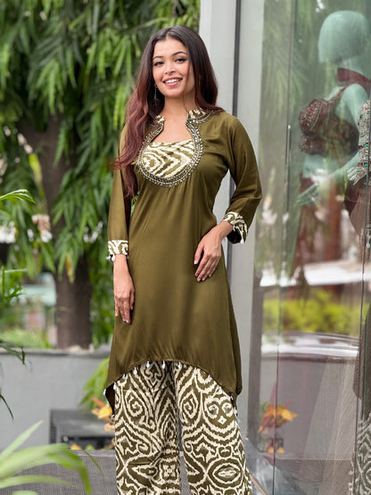 Neckwork printed co-ord set