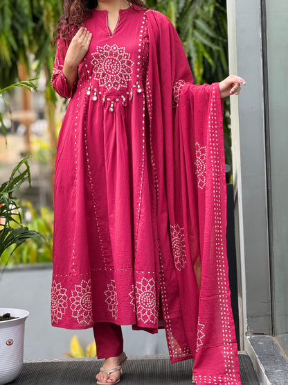 3 piece pure cotton  suit set