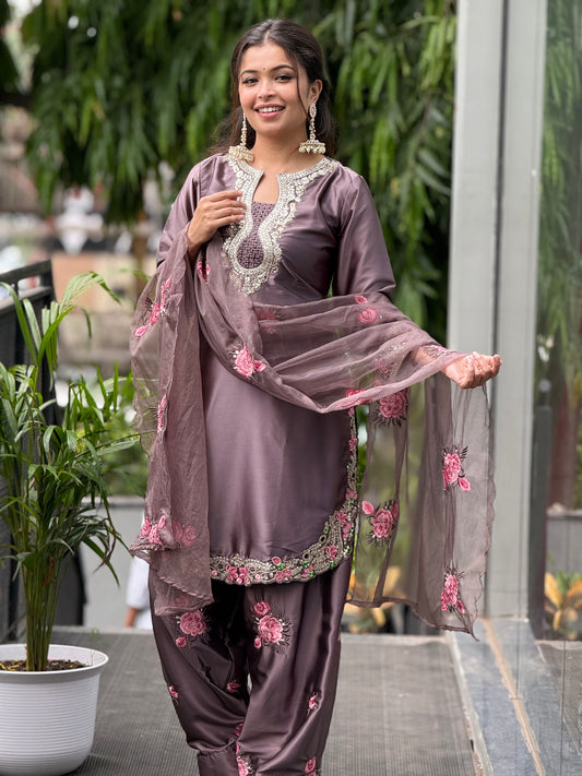 Farsi patch work partywear suit set