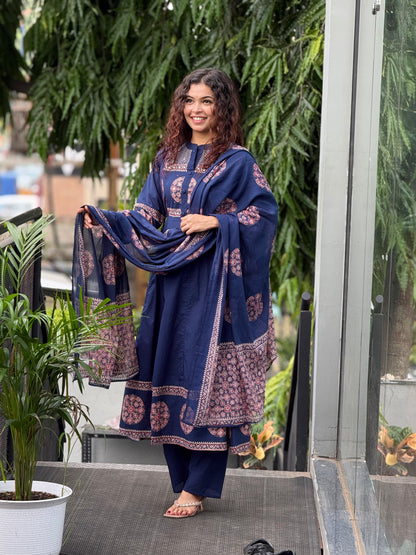 3 piece cotton party wear suit set