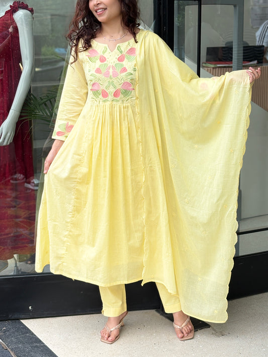 Three piece cotton suit