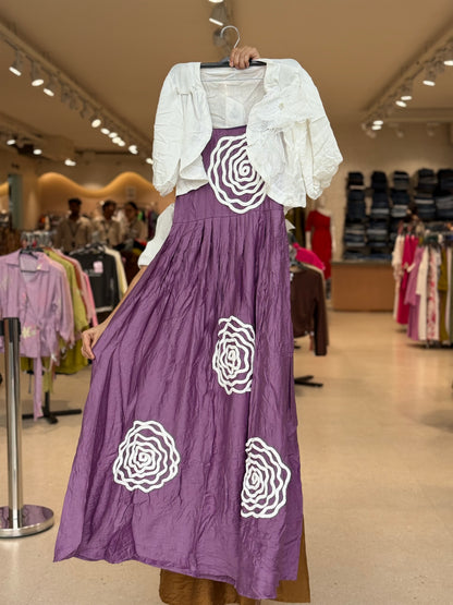 floor length partywear dress with jacket