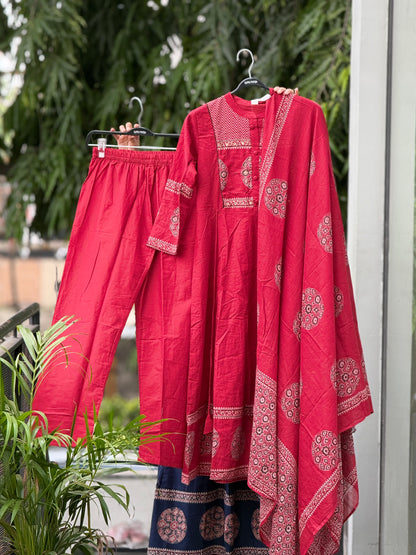 3 piece cotton party wear suit set
