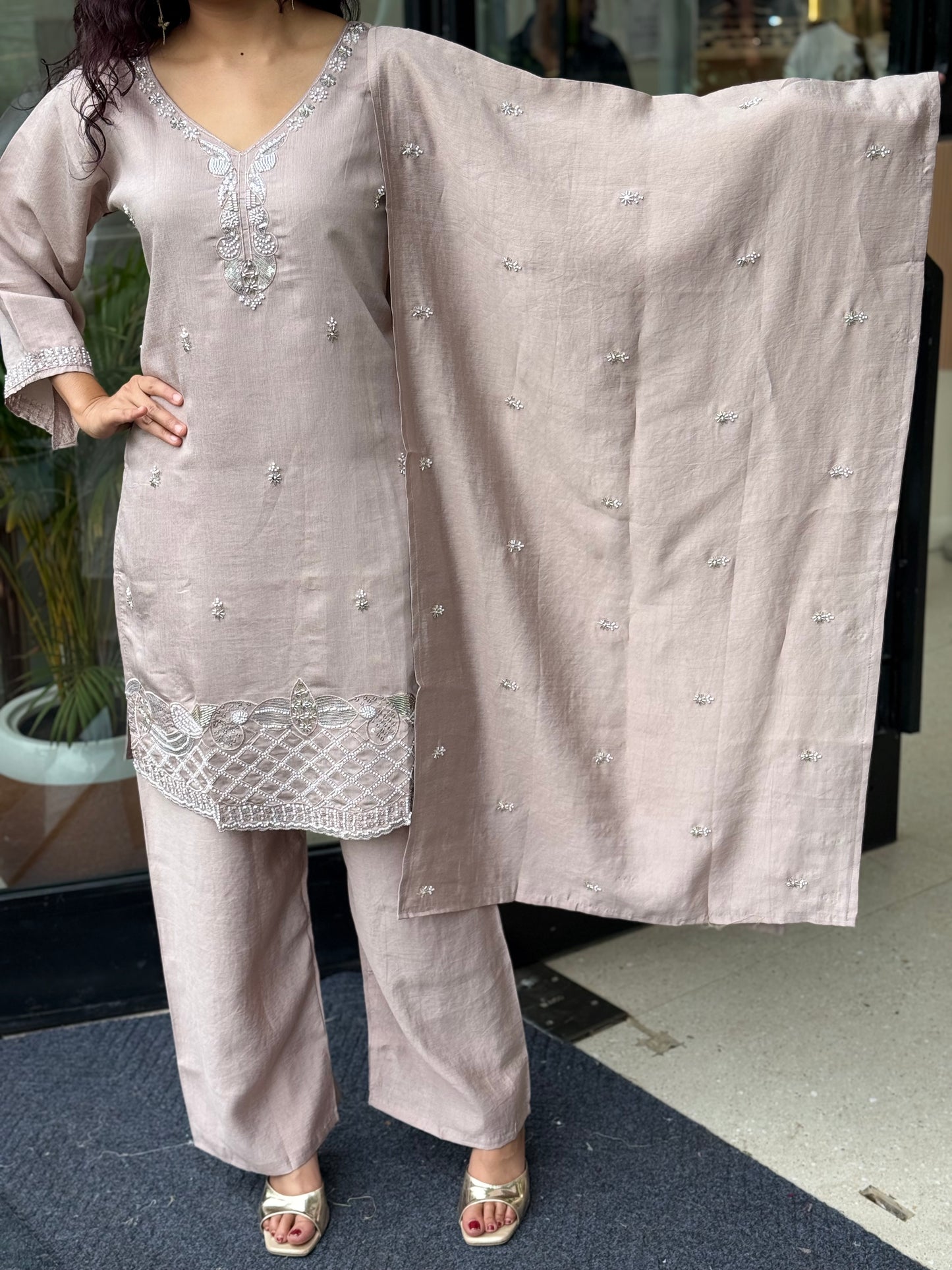 3 piece partywear suit set