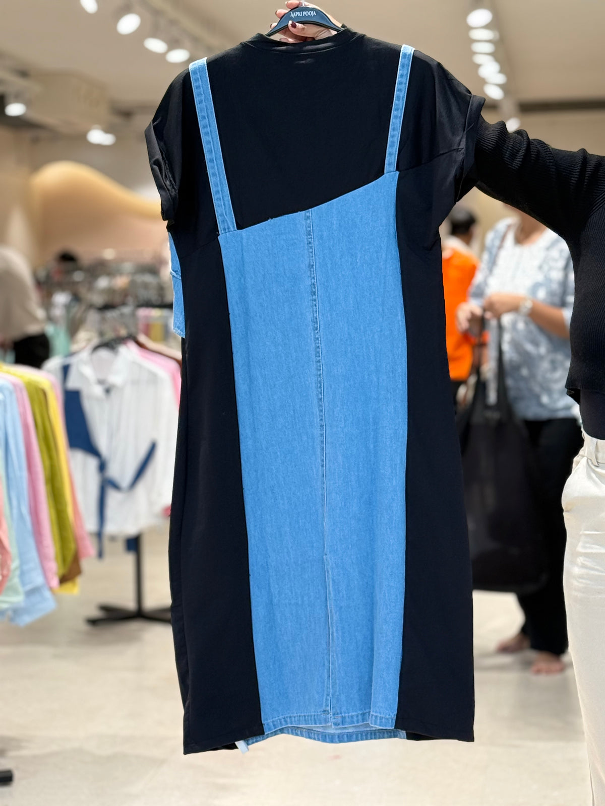 denim one piece inbuilt dungree dress