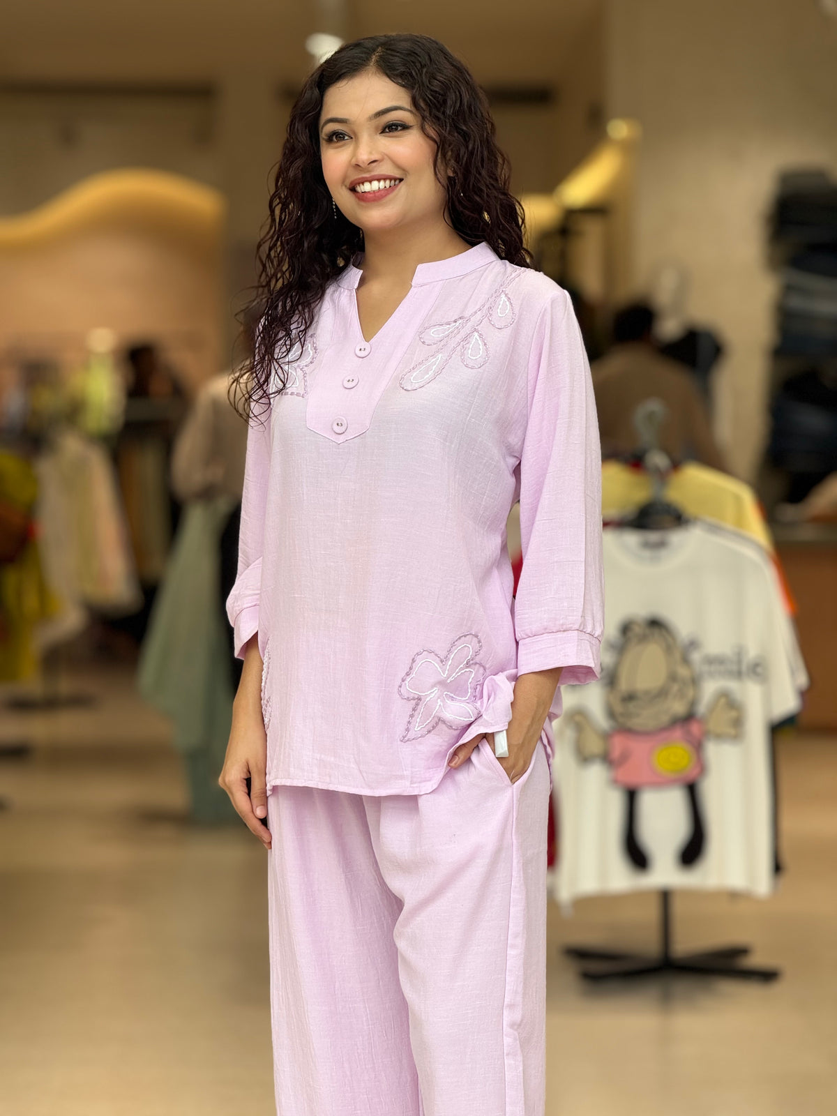 Embroidered plus size co-ord set