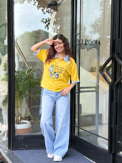 Women’s Daily Style patch Polo T-Shirt