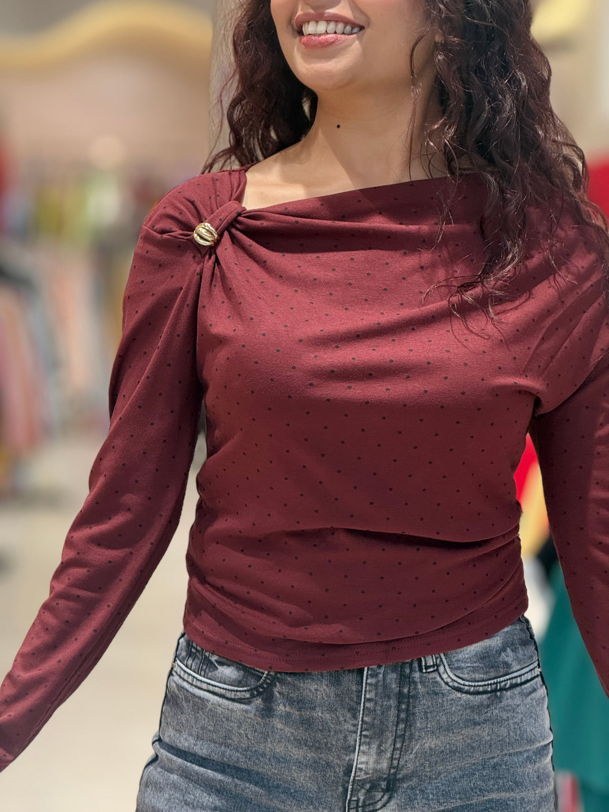 partywear top with broach