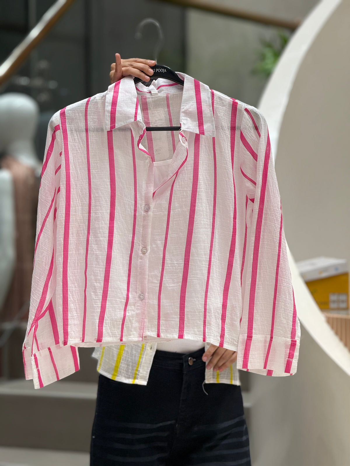 See through shirt with inner
