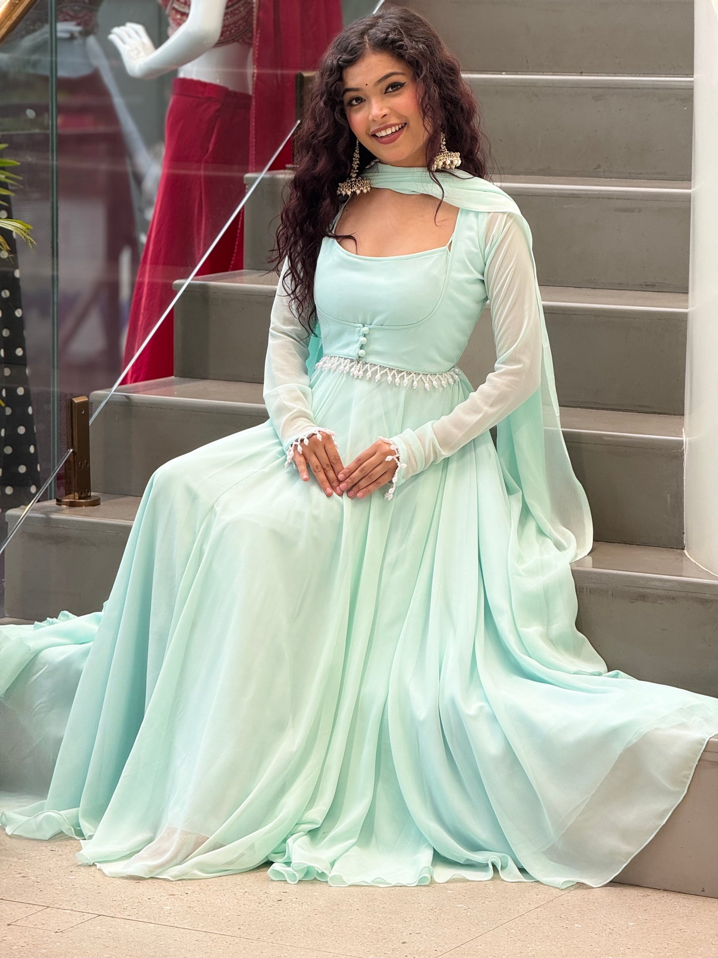 Georgette four-Piece Ghera Suit Set