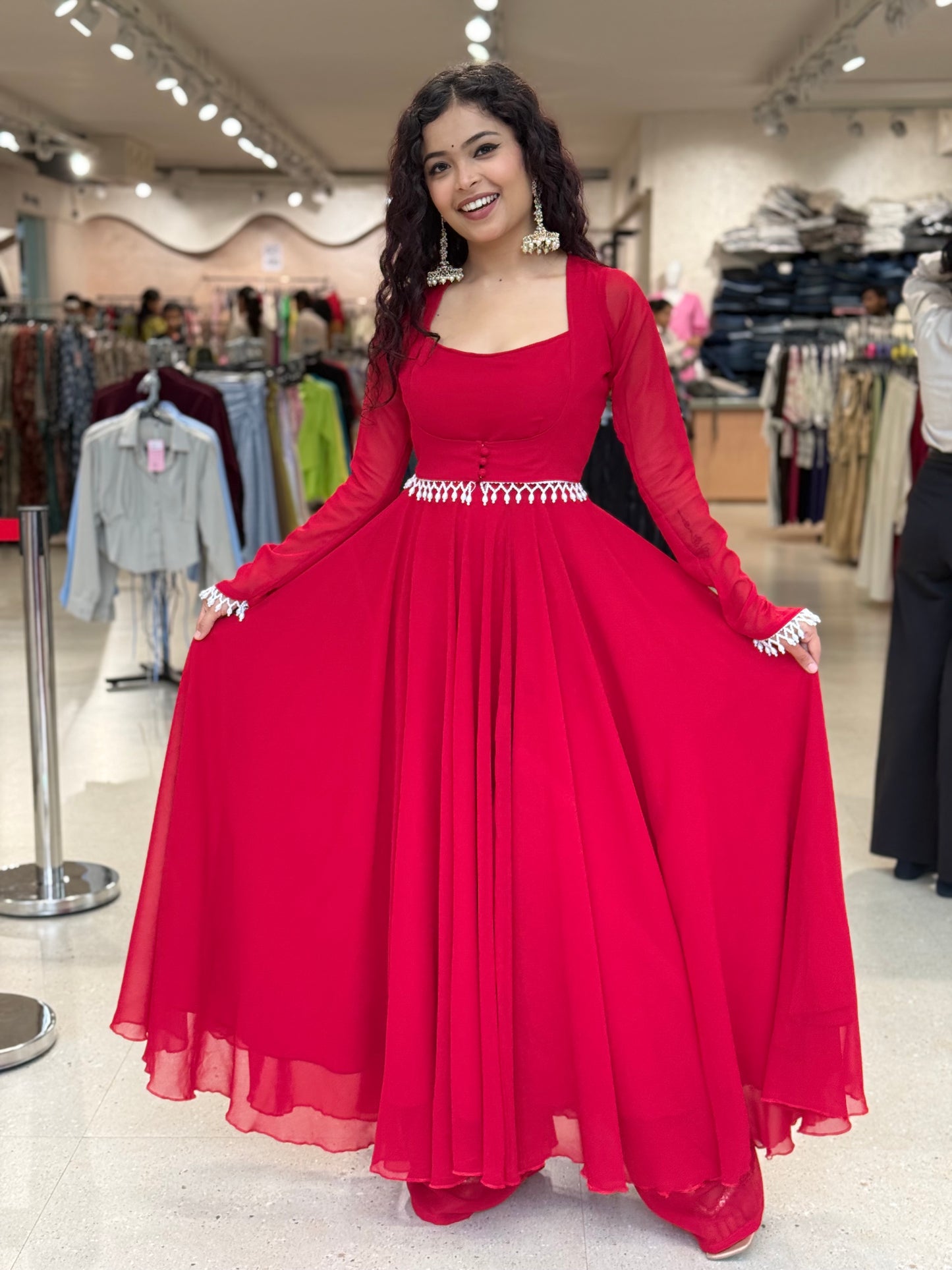 Georgette four-Piece Ghera Suit Set