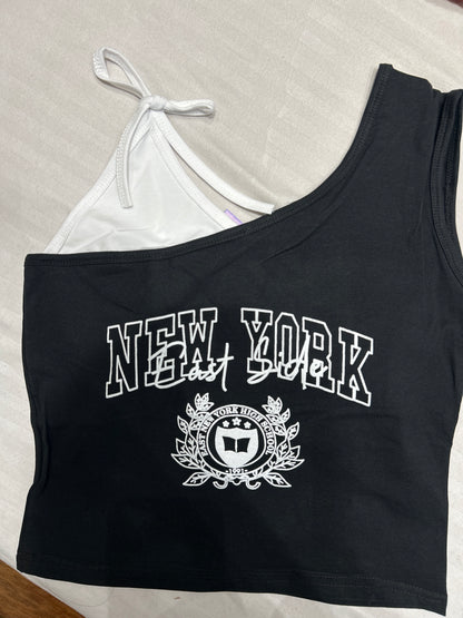 Padded One sided shoulder knot top