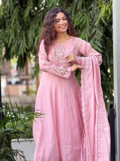 3 piece partywear embroidered suit set