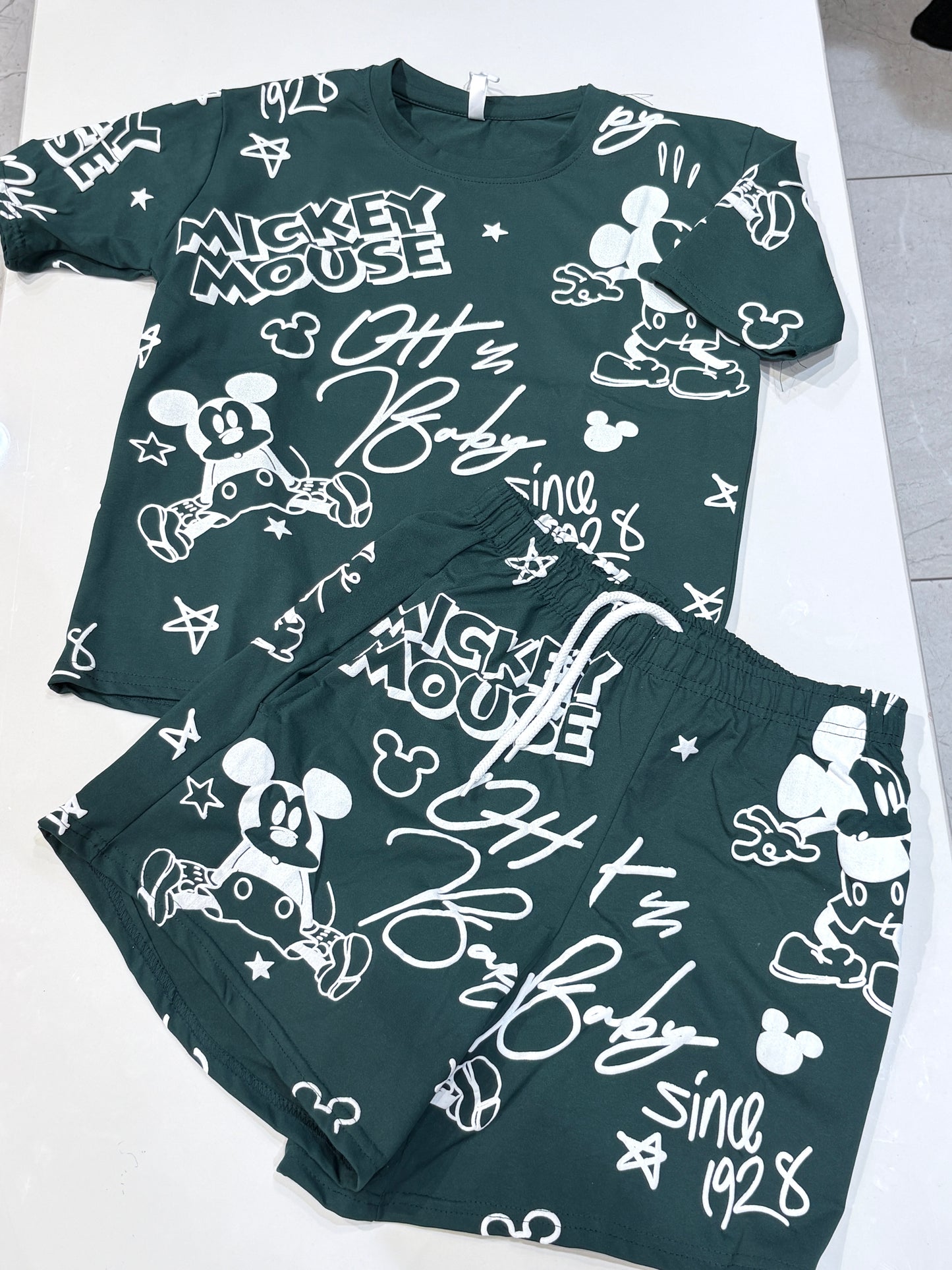 co-ord cute micky tshirt with shorts