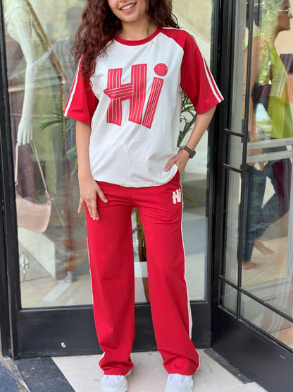 HI Graphic Oversized Co-Ord Set