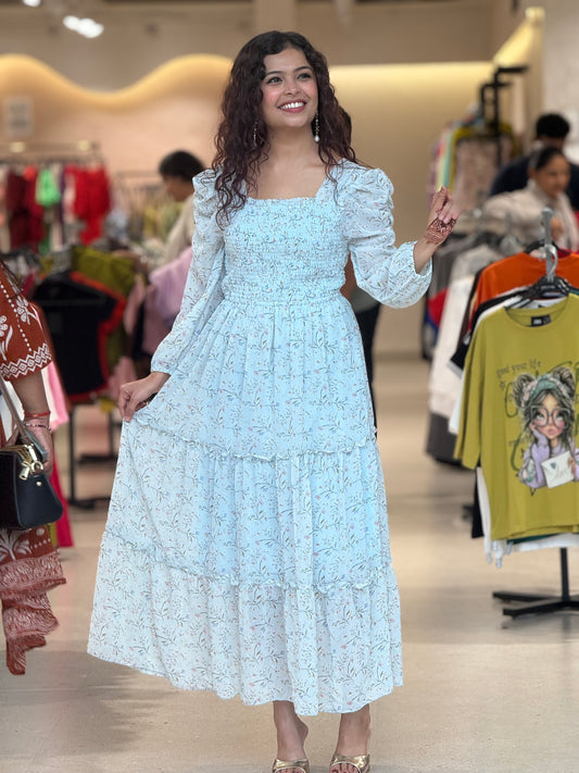 Floral one piece floor length dress