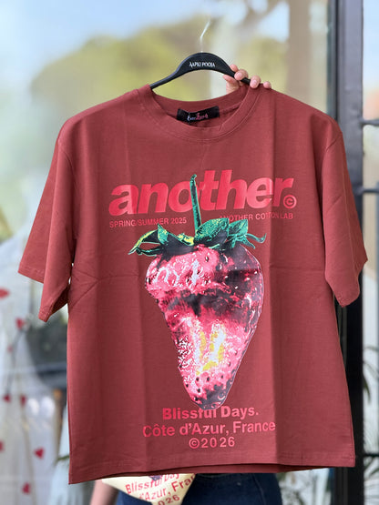 Strawberry Graphic Oversized T-Shirt