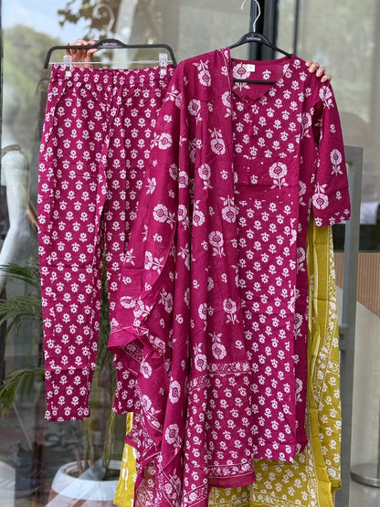 3 piece cotton suit set
