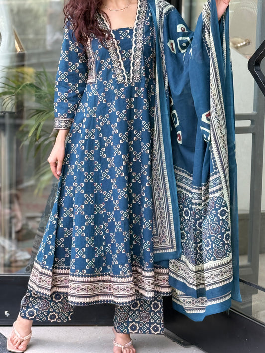 Printed 3 Piece cotton Suit Set