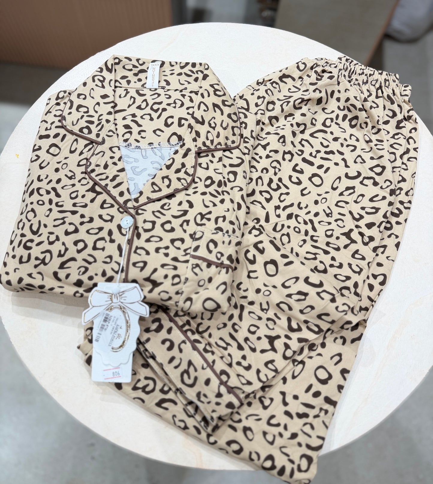 Animal print 2 piece night suit set