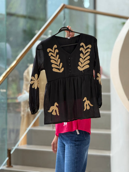 V-neck peplum top