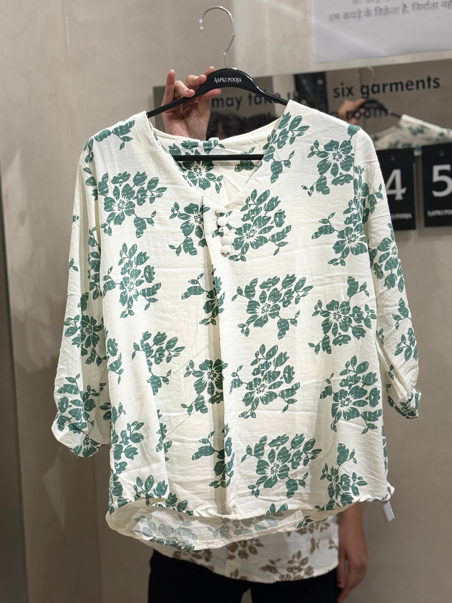 floral button detail top