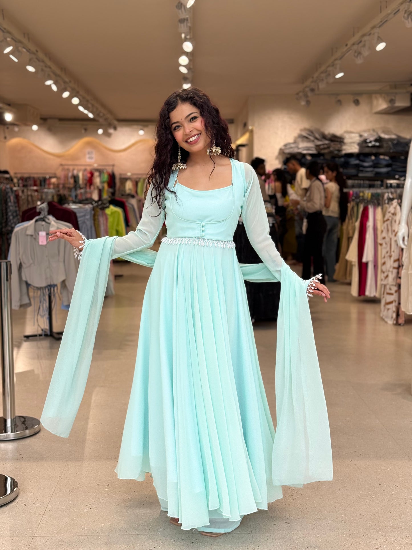 Georgette four-Piece Ghera Suit Set