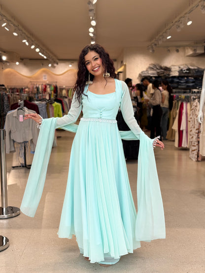 Georgette four-Piece Ghera Suit Set