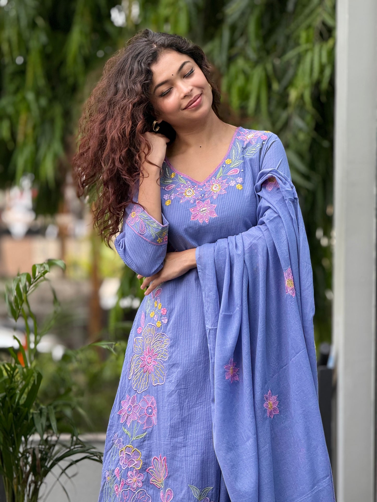 3 piece embroidered suit set