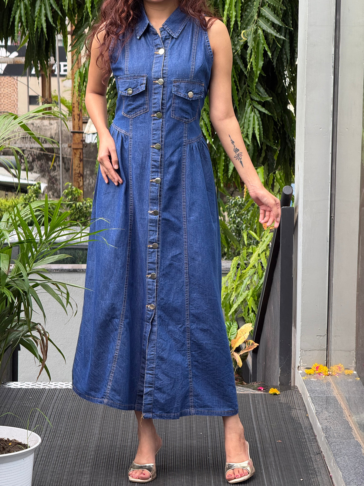 One piece denim dress