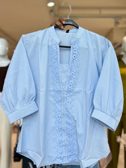 Lace Detail Cotton Shirt