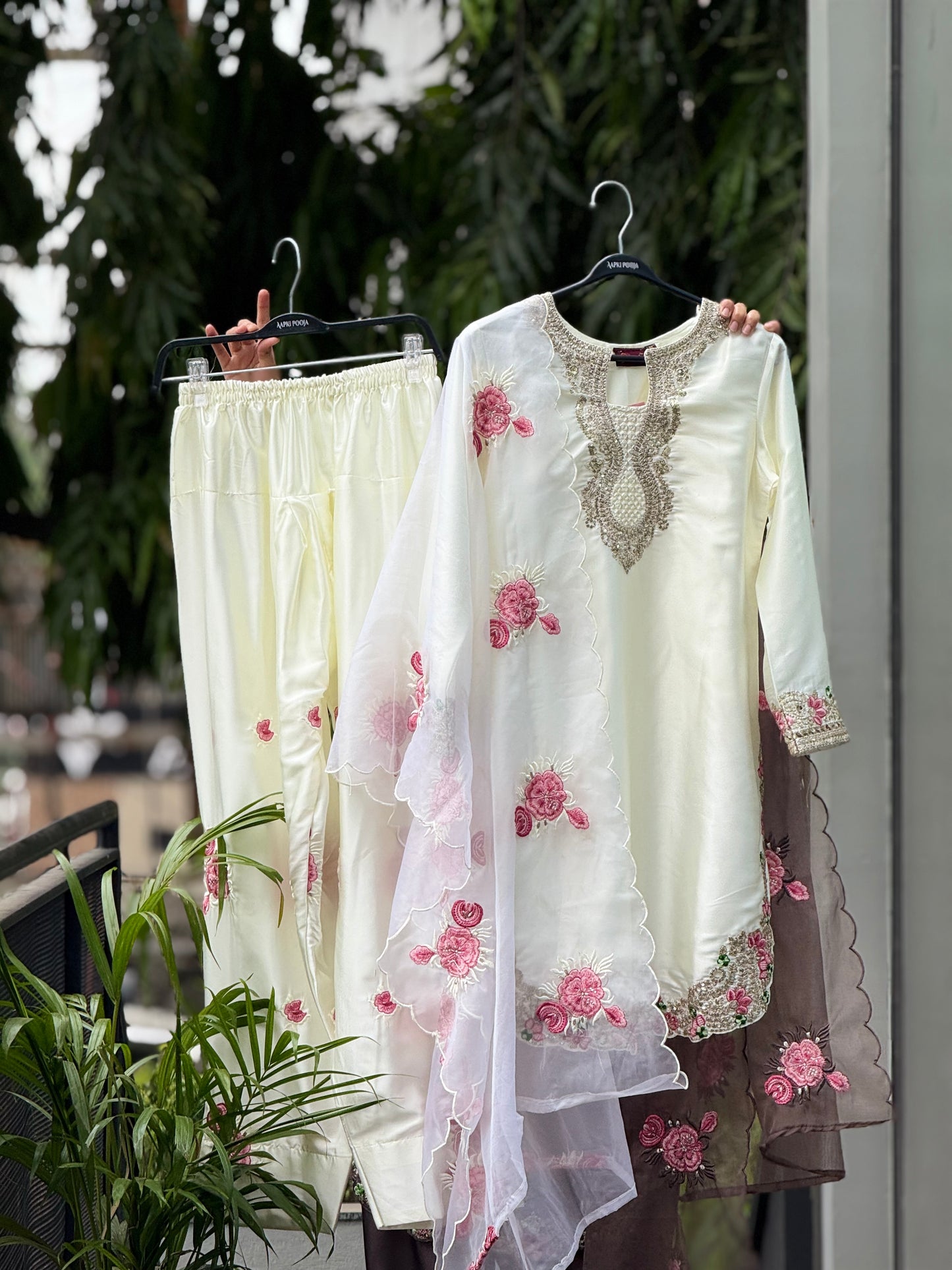 Farsi patch work partywear suit set
