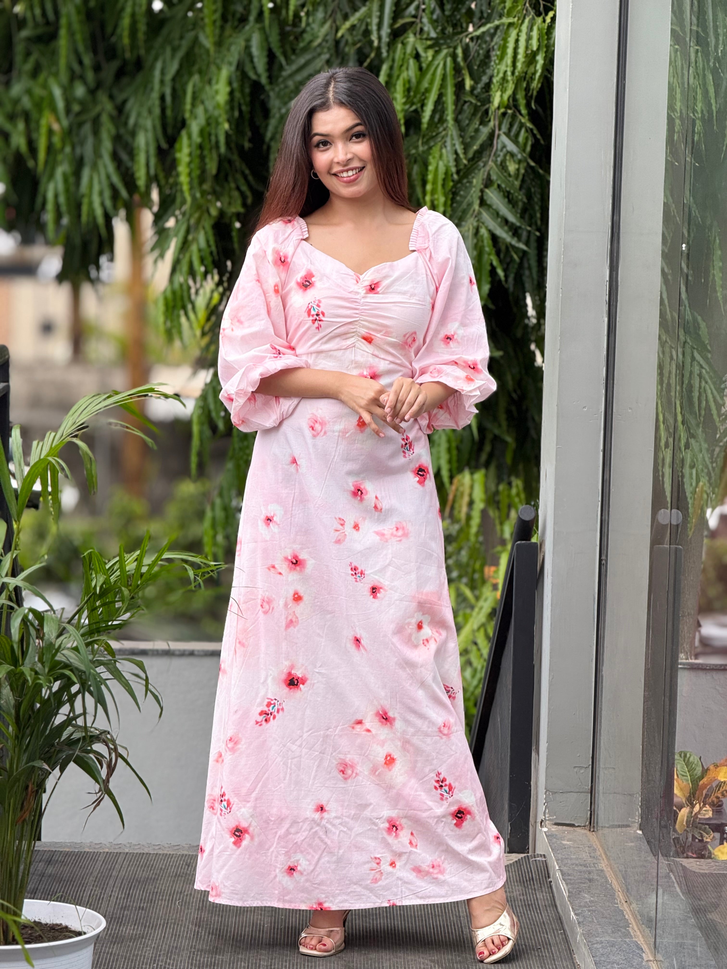 One piece floral tie die print dress – AAPKIPOOJA