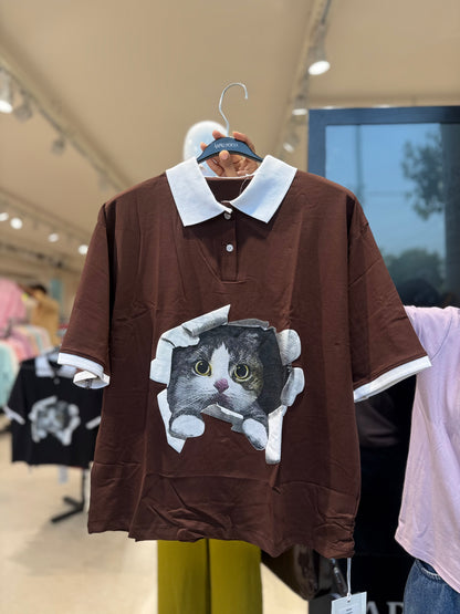 Graphic polo tee