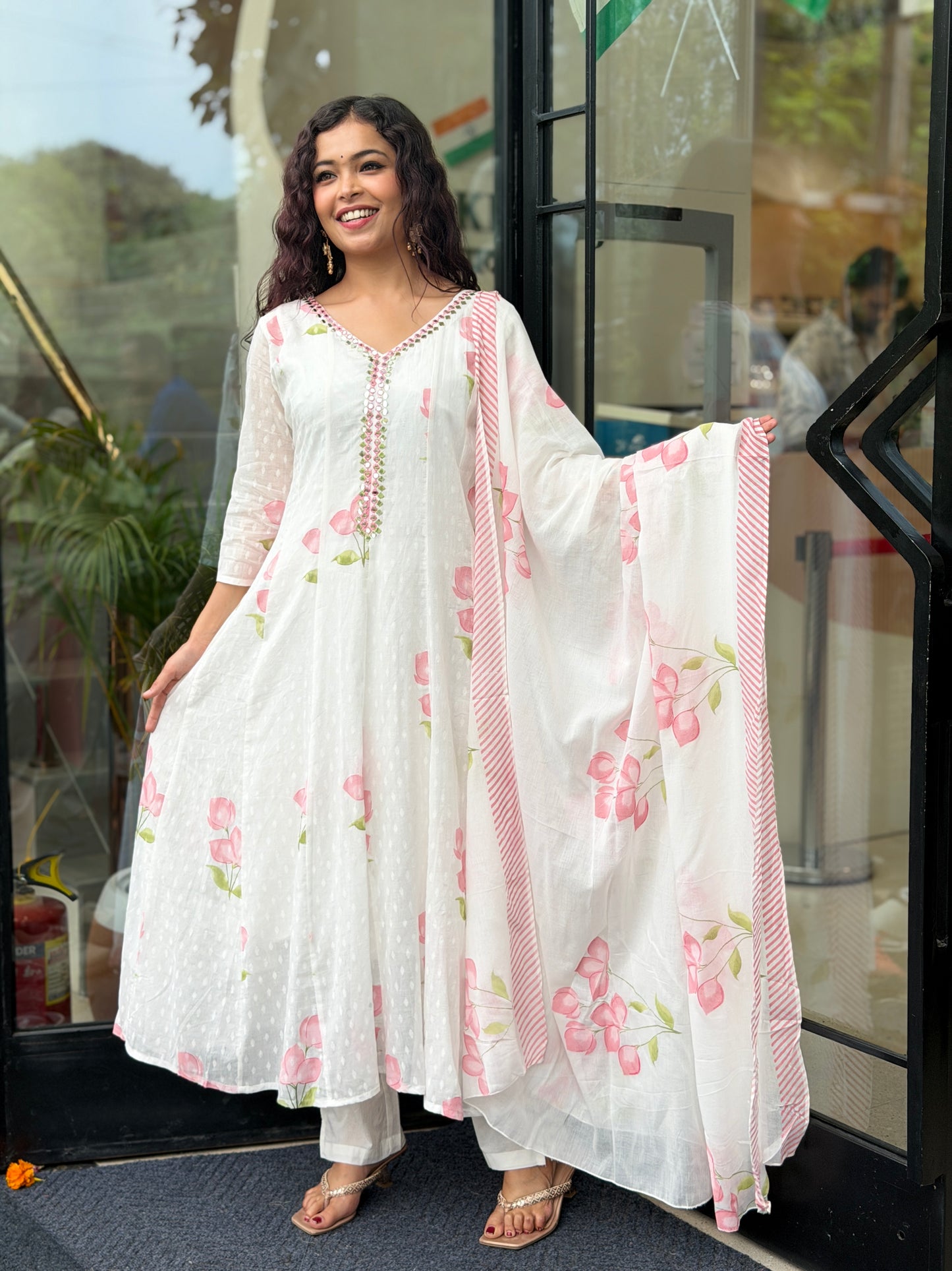 Anarkali cotton suit set